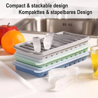 Silicone Long Ice Stick Tray with Spill-Resistant Lid