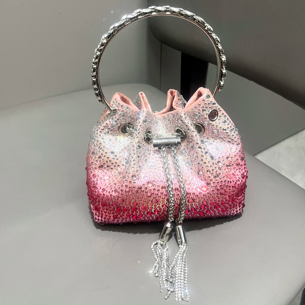 Luxury Rhinestone Bucket Evening Bag
