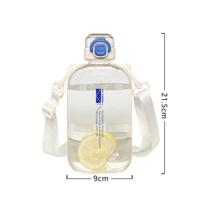Flat Square Transparent Water Bottle