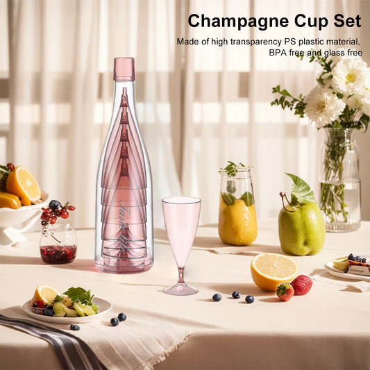 Foldable Plastic Champagne Flute Set