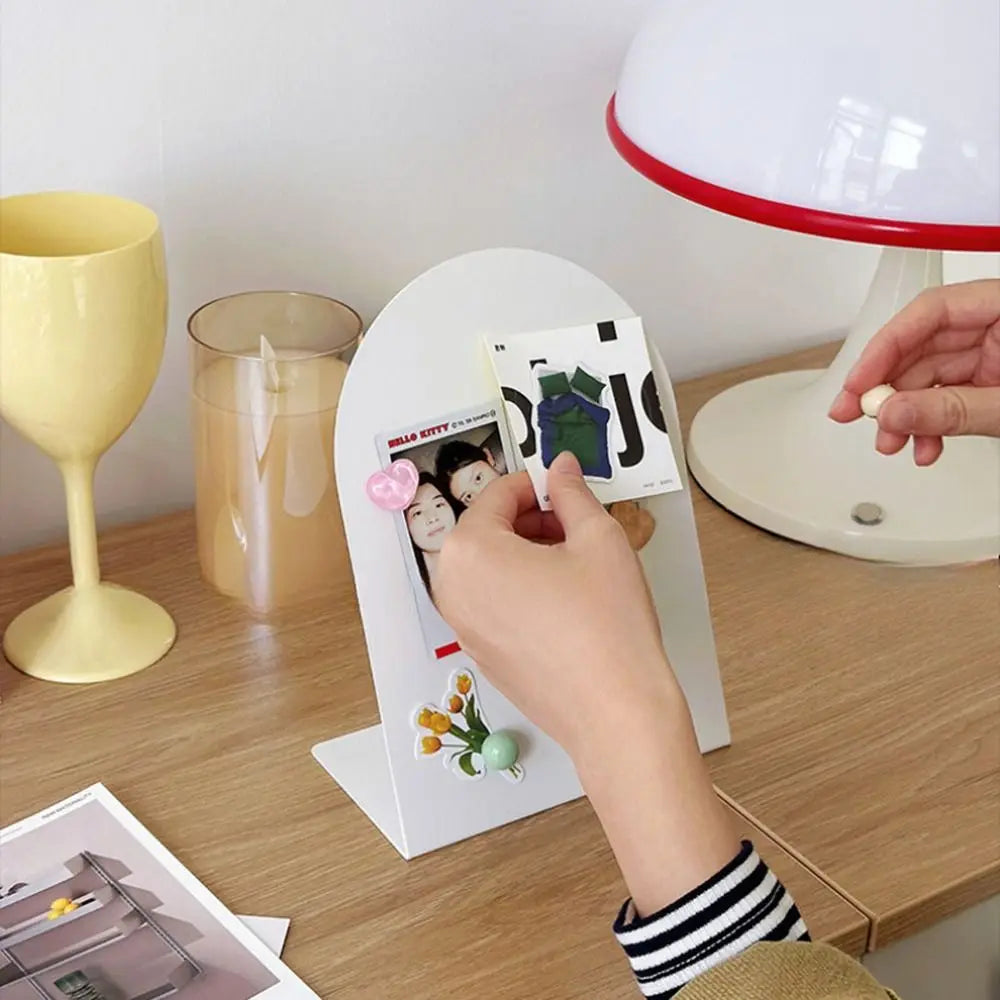 Desktop Magnetic Message Board with Storage Shelf