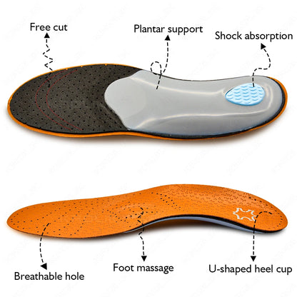 Leather Orthotic Arch Support Insoles