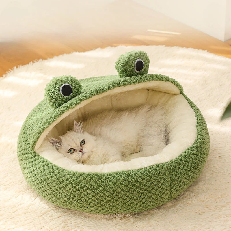 Frog Shape Plush Pet Nest House