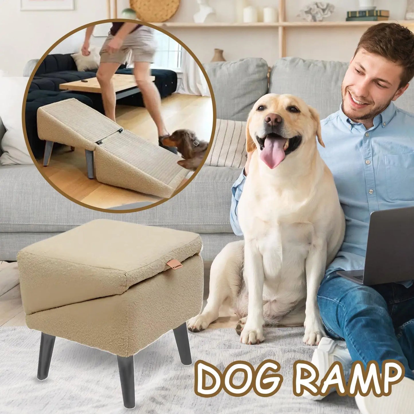 Foldable Non-Slip Pet Ramp & Step Stool