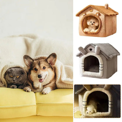 Cozy Cat Cave Bed with Removable Cushion
