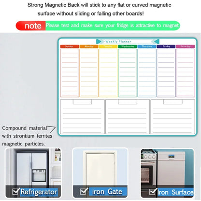 Magnetic Weekly & Monthly Dry Erase Fridge Planner