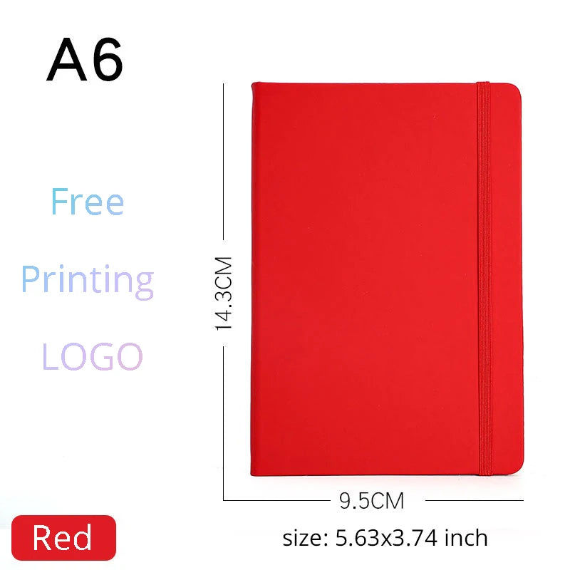 Custom A5/A6 PU Leather Notebook with Logo Printing