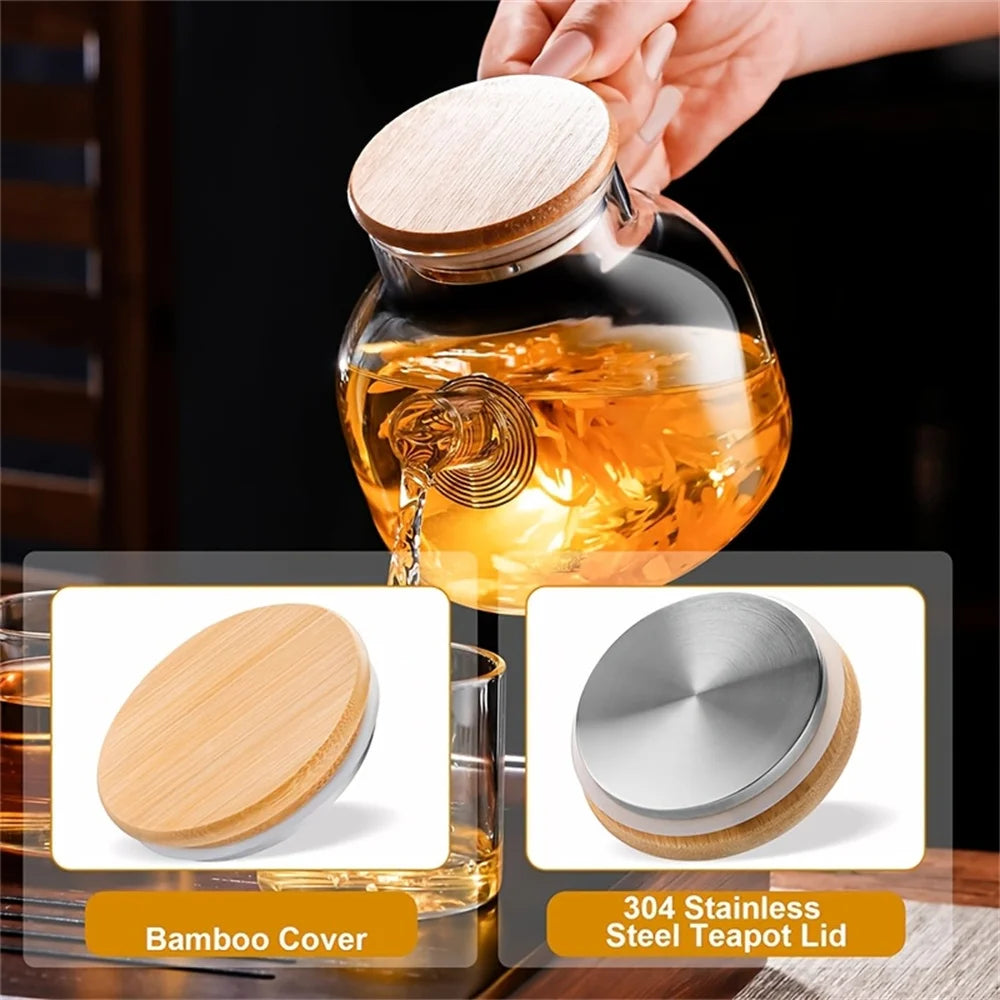 Large Capacity Heat-Resistant Glass Teapot