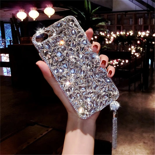 Crystal Diamond Soft Phone Case Cover for iPhone, 15, 13, 14, 12, 11 Pro, X, 7, 8 Plus