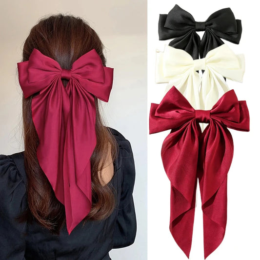 Korean Satin Bowknot Hair Clip
