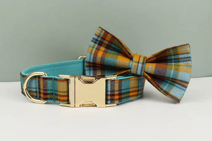 Personalized Plaid Dog Collar, Harness & Leash Set