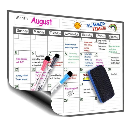 Magnetic Refrigerator Monthly Dry Erase Calendar Planner