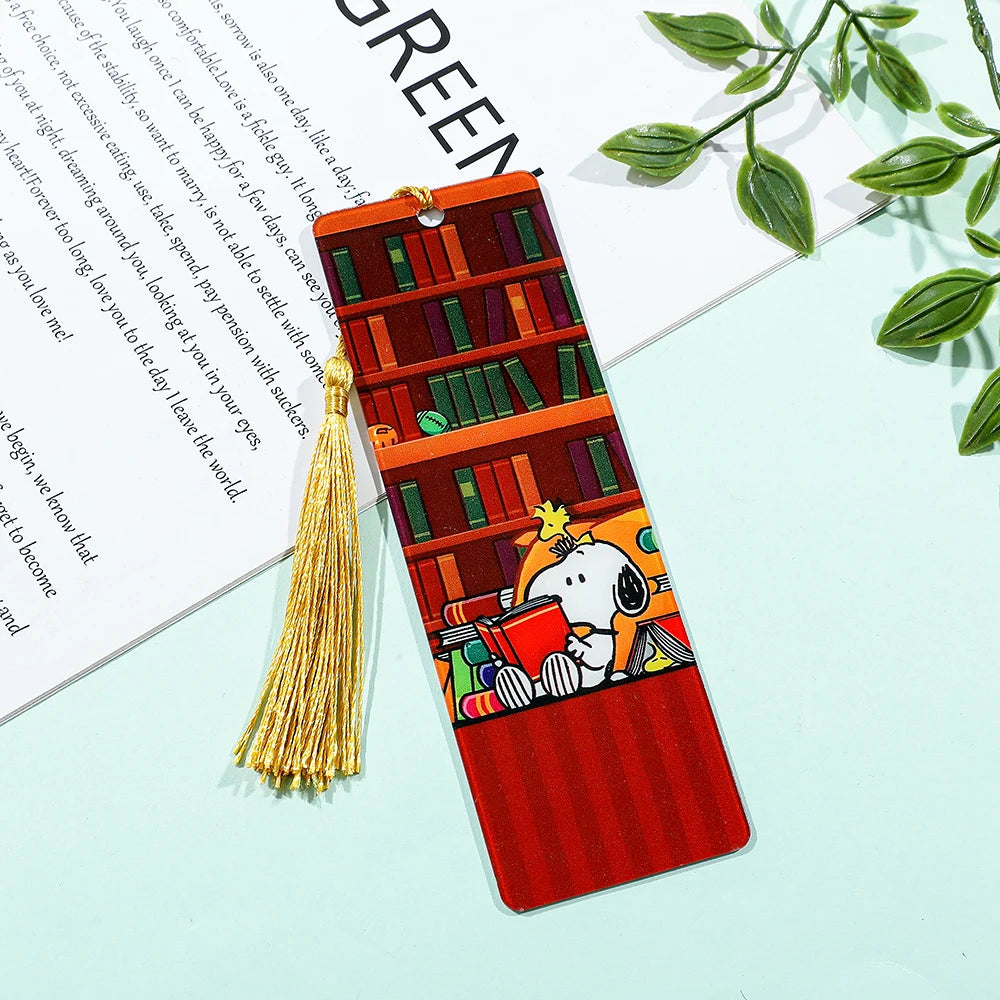 Cute Snoopy Acrylic Bookmark with Tassel