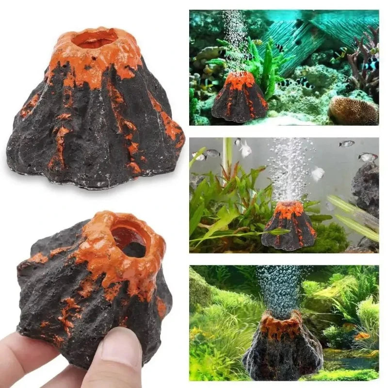 Aquarium Volcano Bubble Stone Ornament