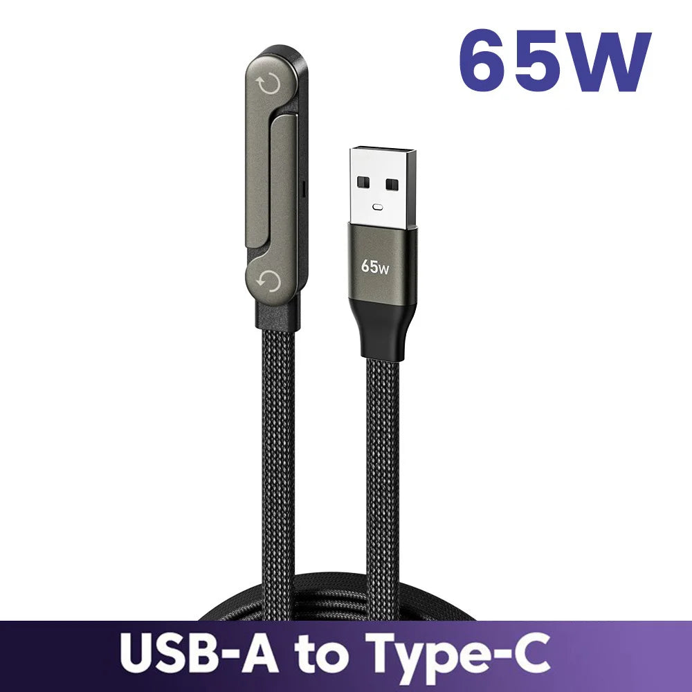 65W USB Fast Charging Cable with Phone Holder