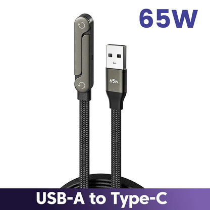 65W USB Fast Charging Cable with Phone Holder
