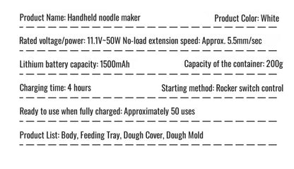 Cordless Electric Noodle Maker