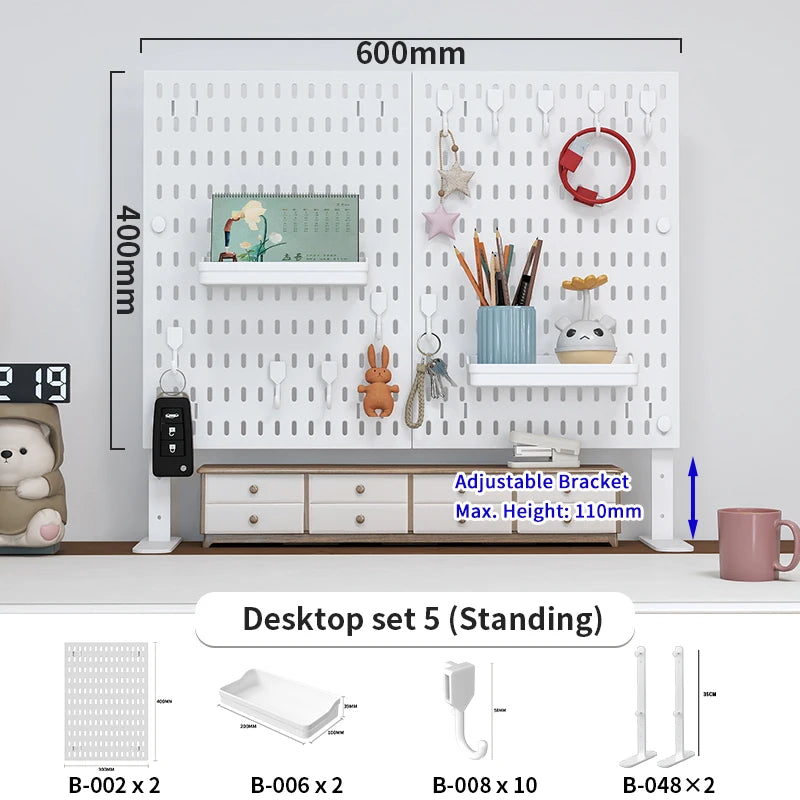 Adjustable Desktop Pegboard Organizer