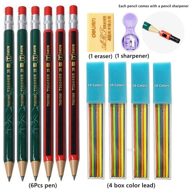 2.0mm Mechanical Pencil Set with 2B Leads & Sharpener