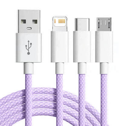 3-in-1 Fast Charging Cable with USB-C, Lightning & Micro-USB