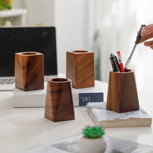 Handcrafted Walnut Wood Pen Holder