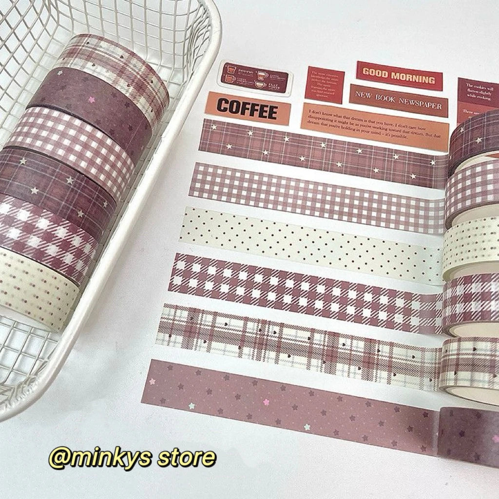Cute Bear Washi Tape Pack – 6 Rolls Decorative Scrapbooking & Planner Tape