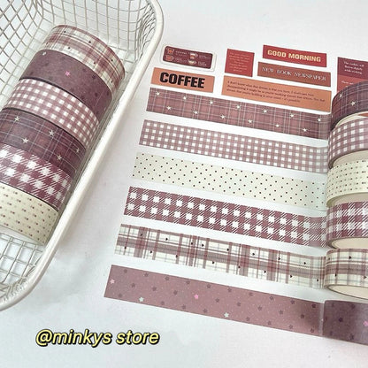 Cute Bear Washi Tape Pack – 6 Rolls Decorative Scrapbooking & Planner Tape