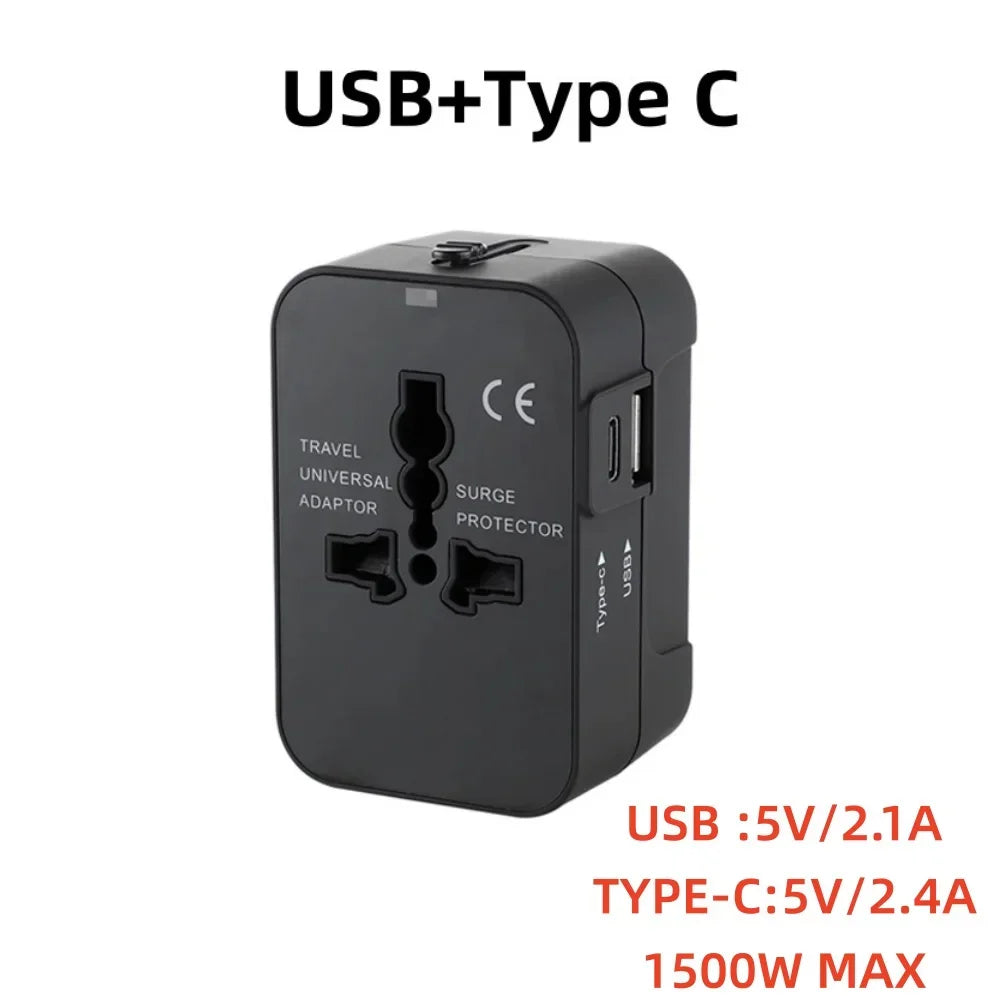 Universal Travel Power Adapter with Dual USB Ports