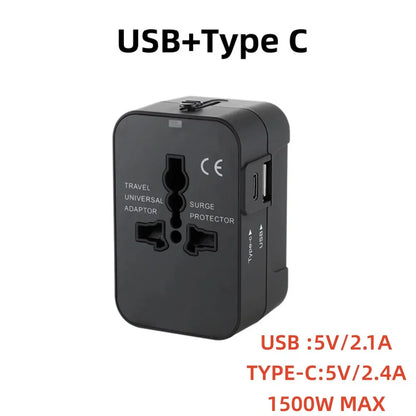 Universal Travel Power Adapter with Dual USB Ports