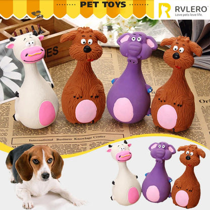 Cartoon Squeaky Rubber Dog Toy