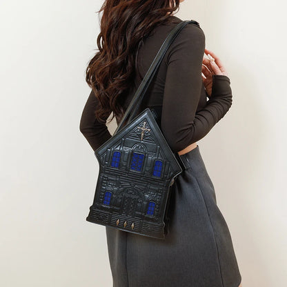 PU Gothic Floral Tote Shoulder Bag for Women