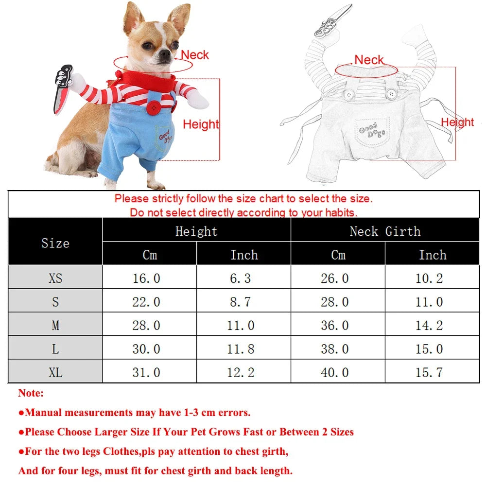Funny Cosplay Pet Costume with Plush Knife
