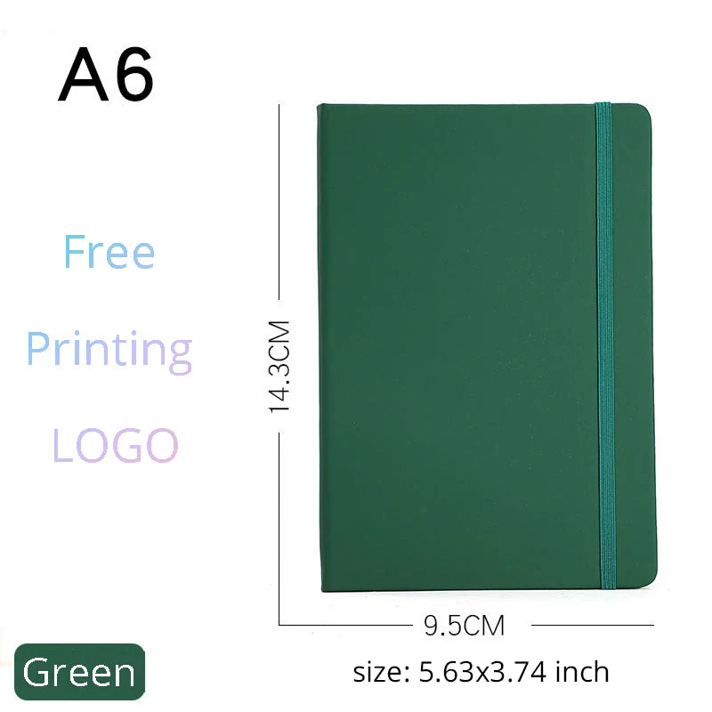 Custom A5/A6 PU Leather Notebook with Logo Printing