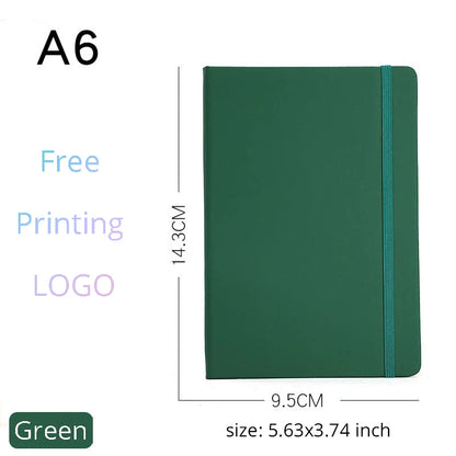 Custom A5/A6 PU Leather Notebook with Logo Printing