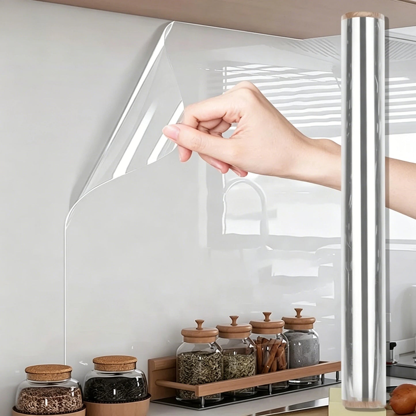 Adhesive-Free Clear Wall Protector Film for Kitchens, Furniture & Walls