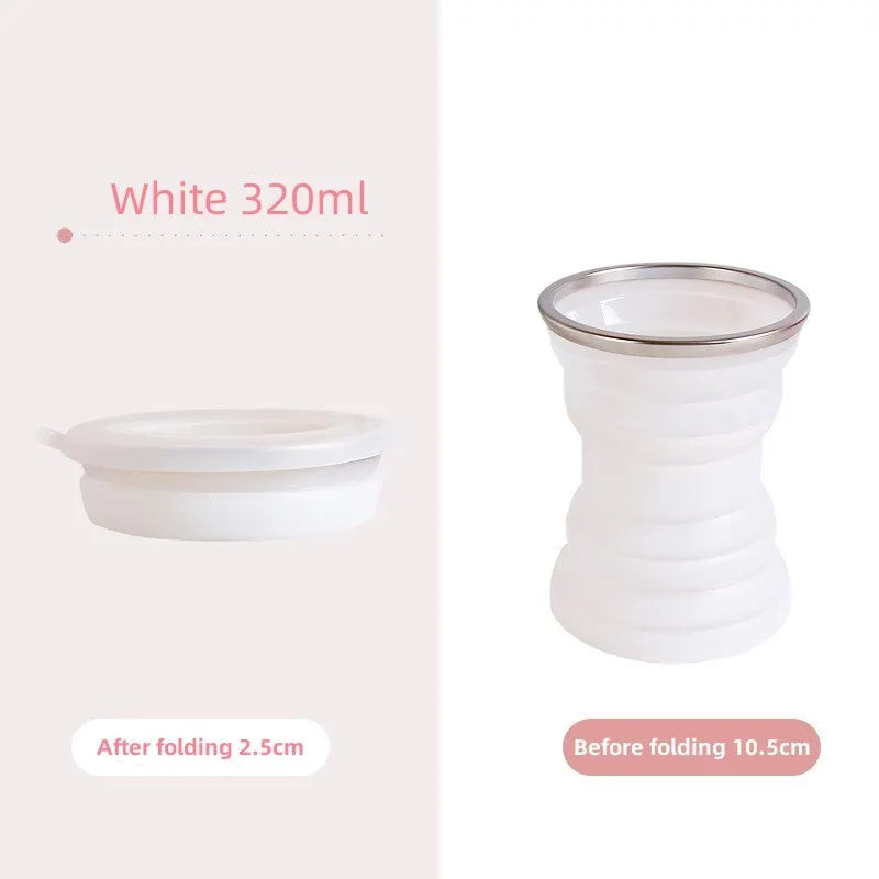 Portable Silicone Foldable Travel Cup with Lanyard