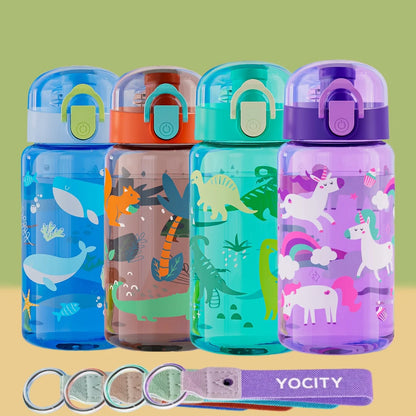 18.6oz Cartoon Water Bottle with Rope