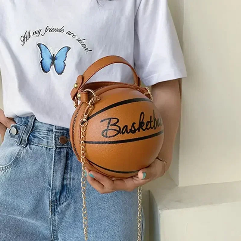 Basketball Round Crossbody Shoulder Bag