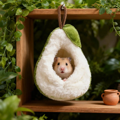 Pear-Shaped Plush Hamster Bed with Hook