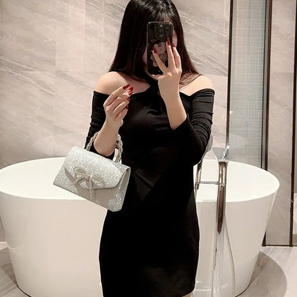 Rhinestone Bow Evening Clutch