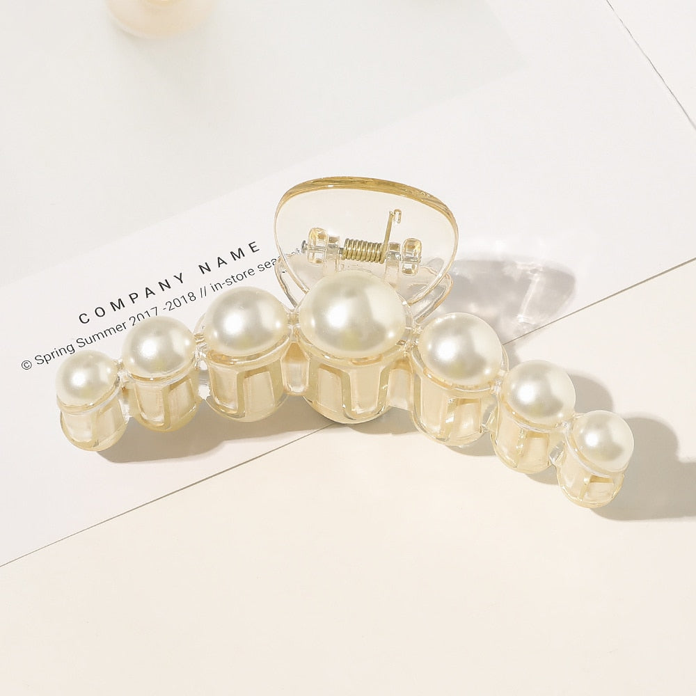 Big Pearls Hair Claw Clips