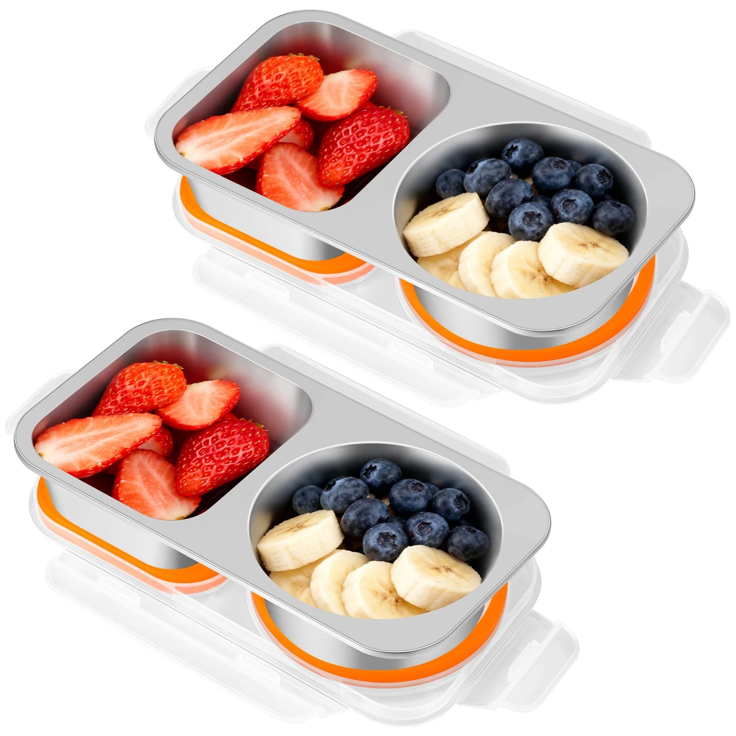 Stainless Steel Divided Bento Food Storage Box Set
