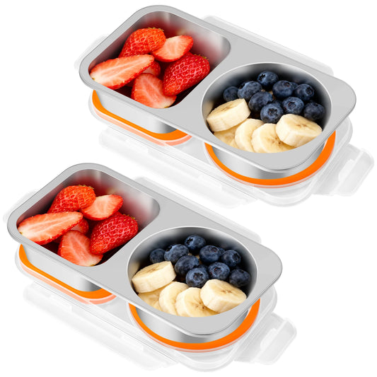 Stainless Steel Divided Bento Food Storage Box Set