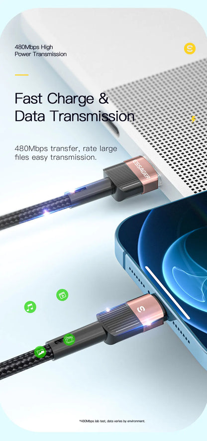 Essager USB-A to Lightning Fast Charging Cable