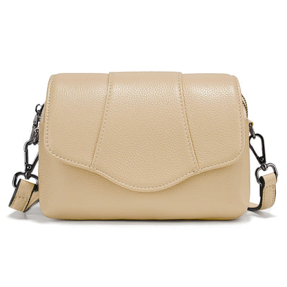 Genuine Leather Multi-Compartment Crossbody Bag