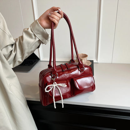 Bow Accent Shoulder Handbag