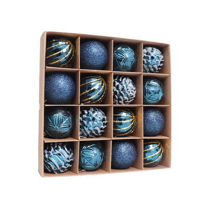 16-Piece Glass Christmas Bauble Set