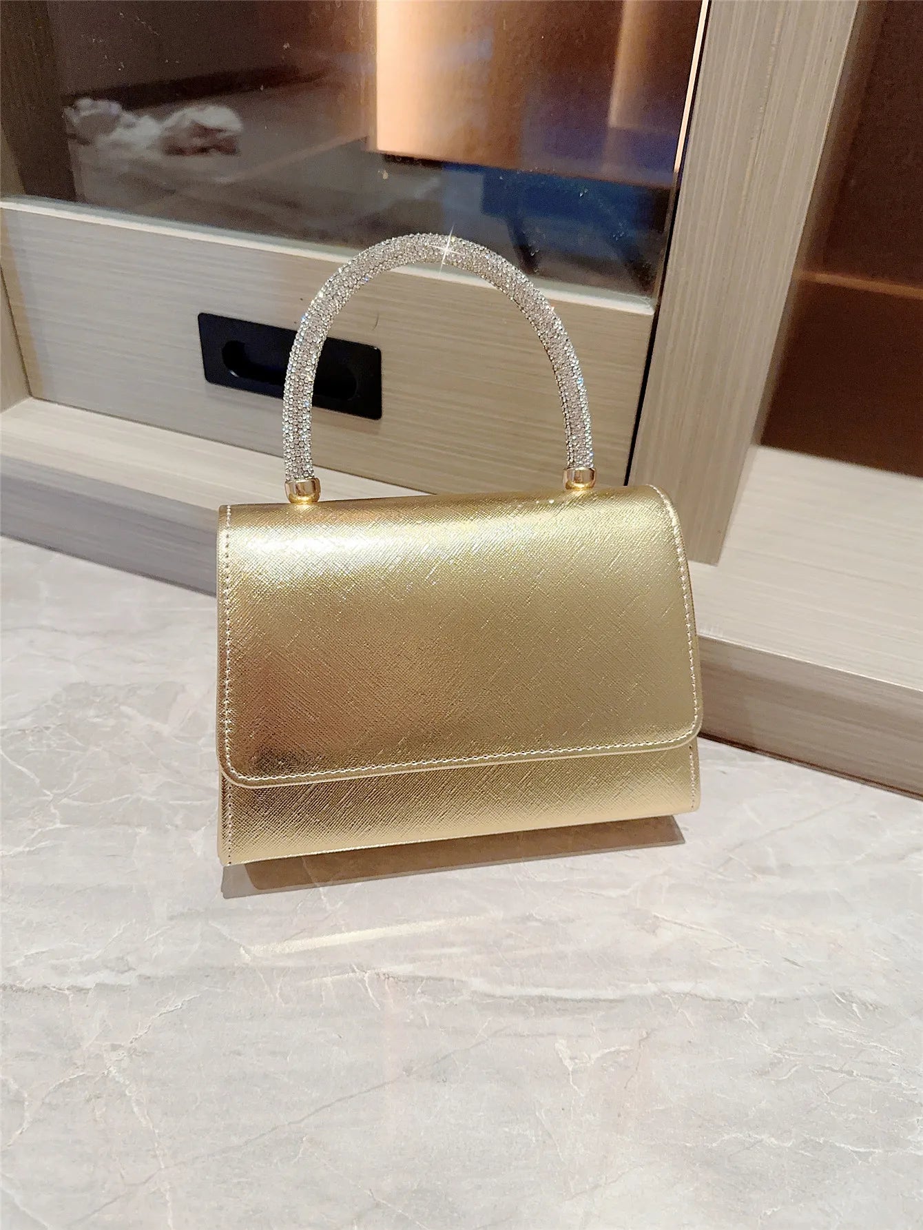 Gold Minaudière Evening Bag