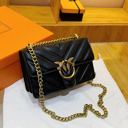 Luxury Quilted Leather Crossbody Handbag