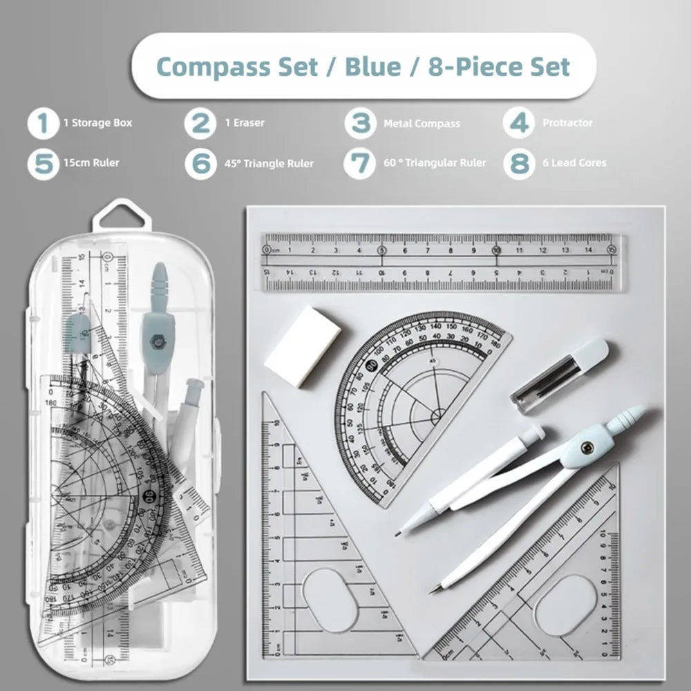 Transparent Geometry Ruler Set